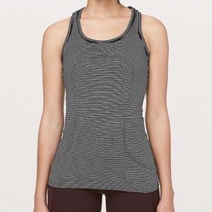 Black and White Striped Lululemon Tank Top